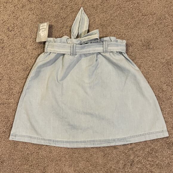 NWT Disney Parks Cinderella Denim Chambray Patch Skirt Gus Gus Jack Size Small - Picture 2 of 11